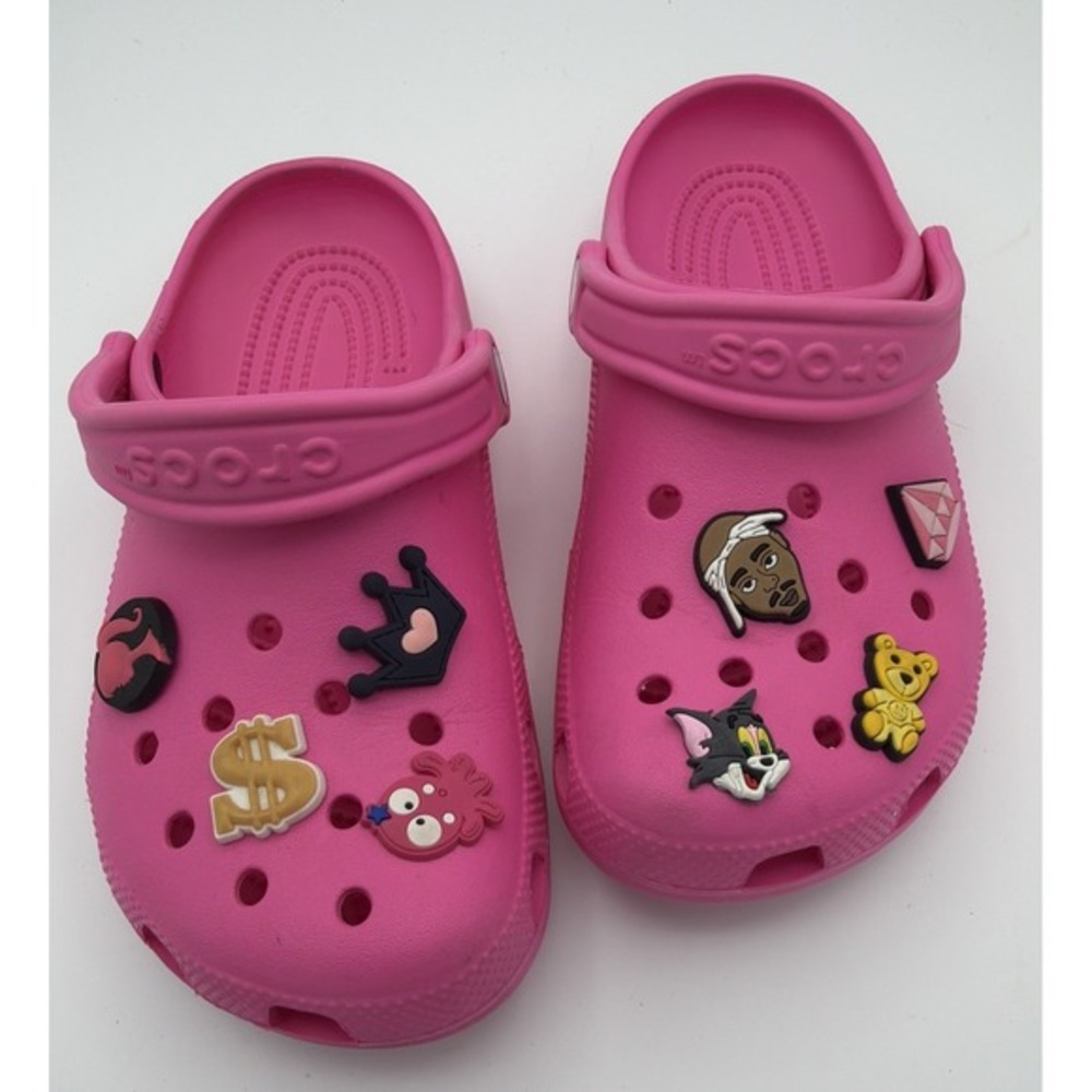 Crocks‎ Girls 4 Hot Pink Shoes 8 Jibbitz    1660